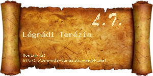 Légrádi Terézia névjegykártya